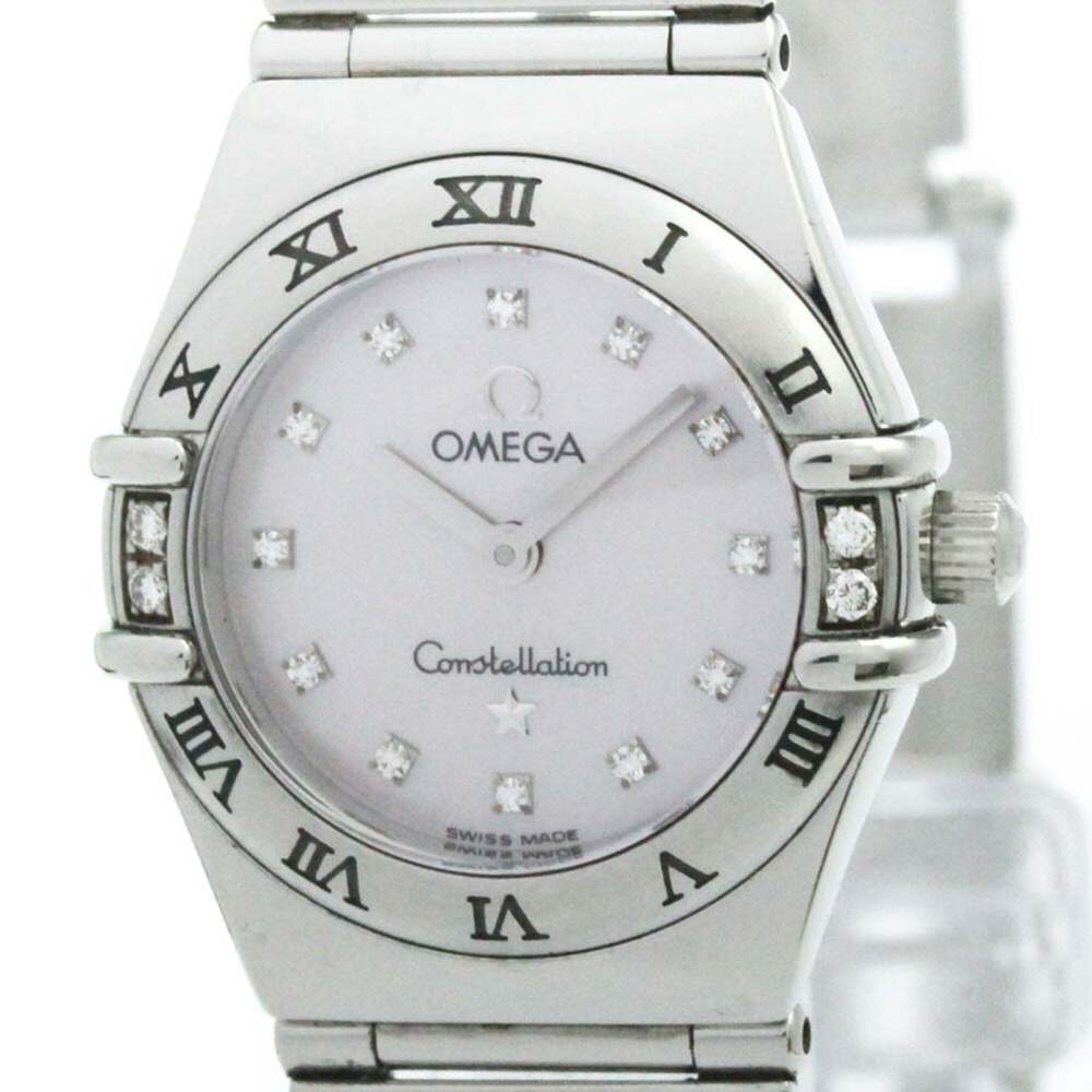 Omega Constellation Quartz Stainless Steel with Diamond Markers and Mother of Pe